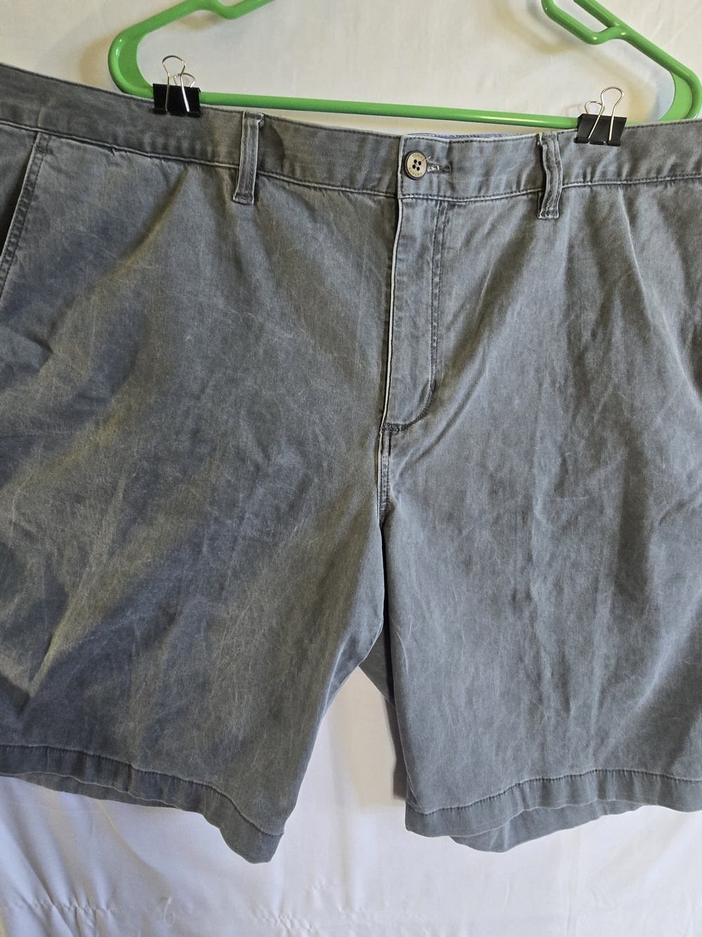 Tommy Bahama Men's Washed Gray Flat Front Cotton Shorts
